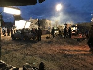 A busy film set
