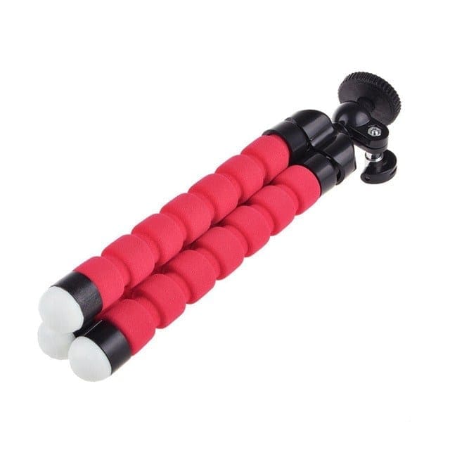 A red mini flexible tripod