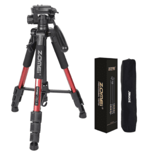 A red standard tripod