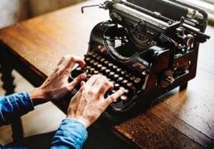 A close up on a typewriter.