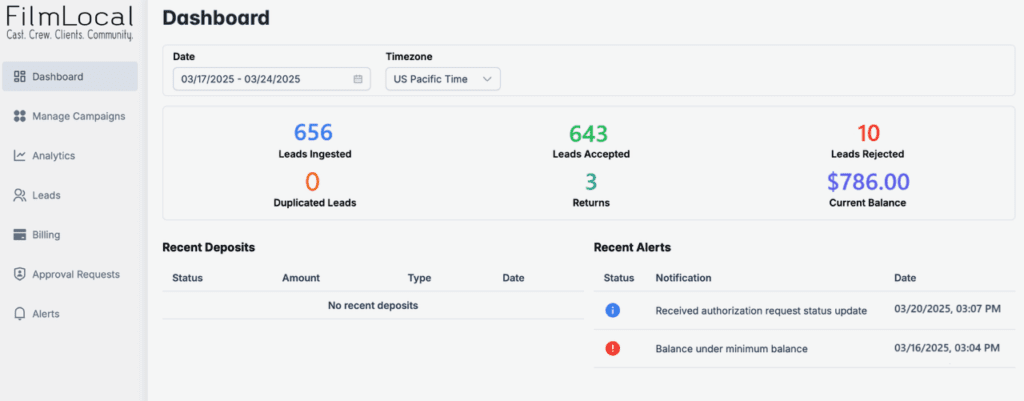 Leads Portal Dashboard