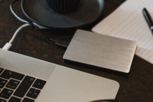 Home 6 slate external hard drives desk