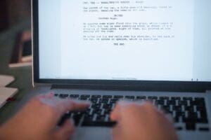Home 7 slate screenwriter working script