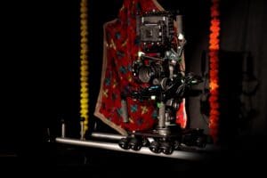 slate camera rig film set