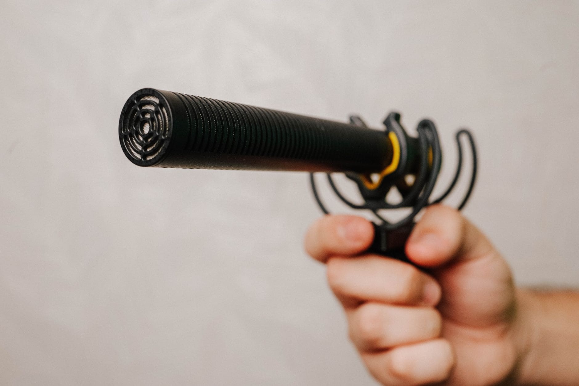 shotgun microphone close up