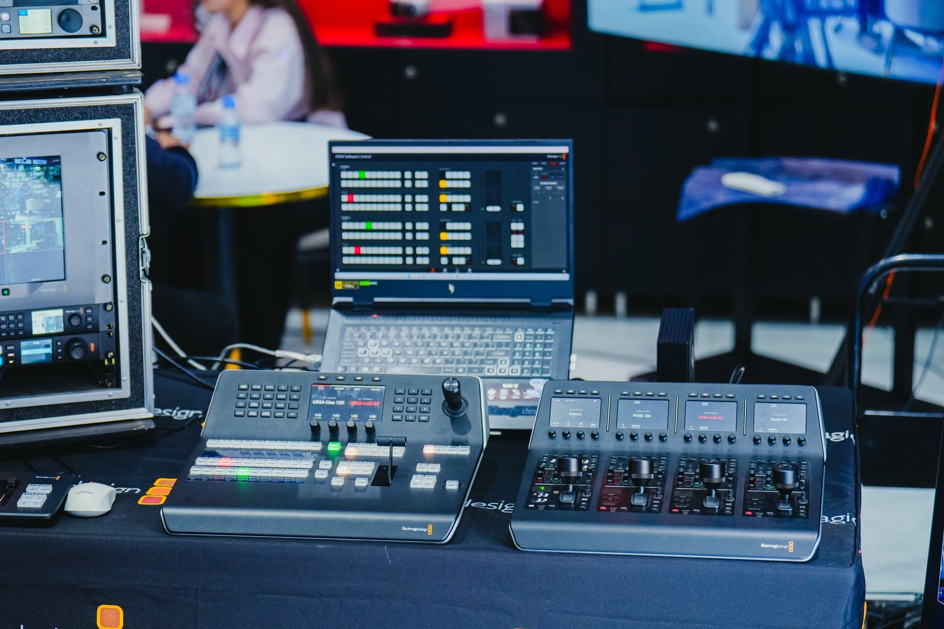 audio mixer film set