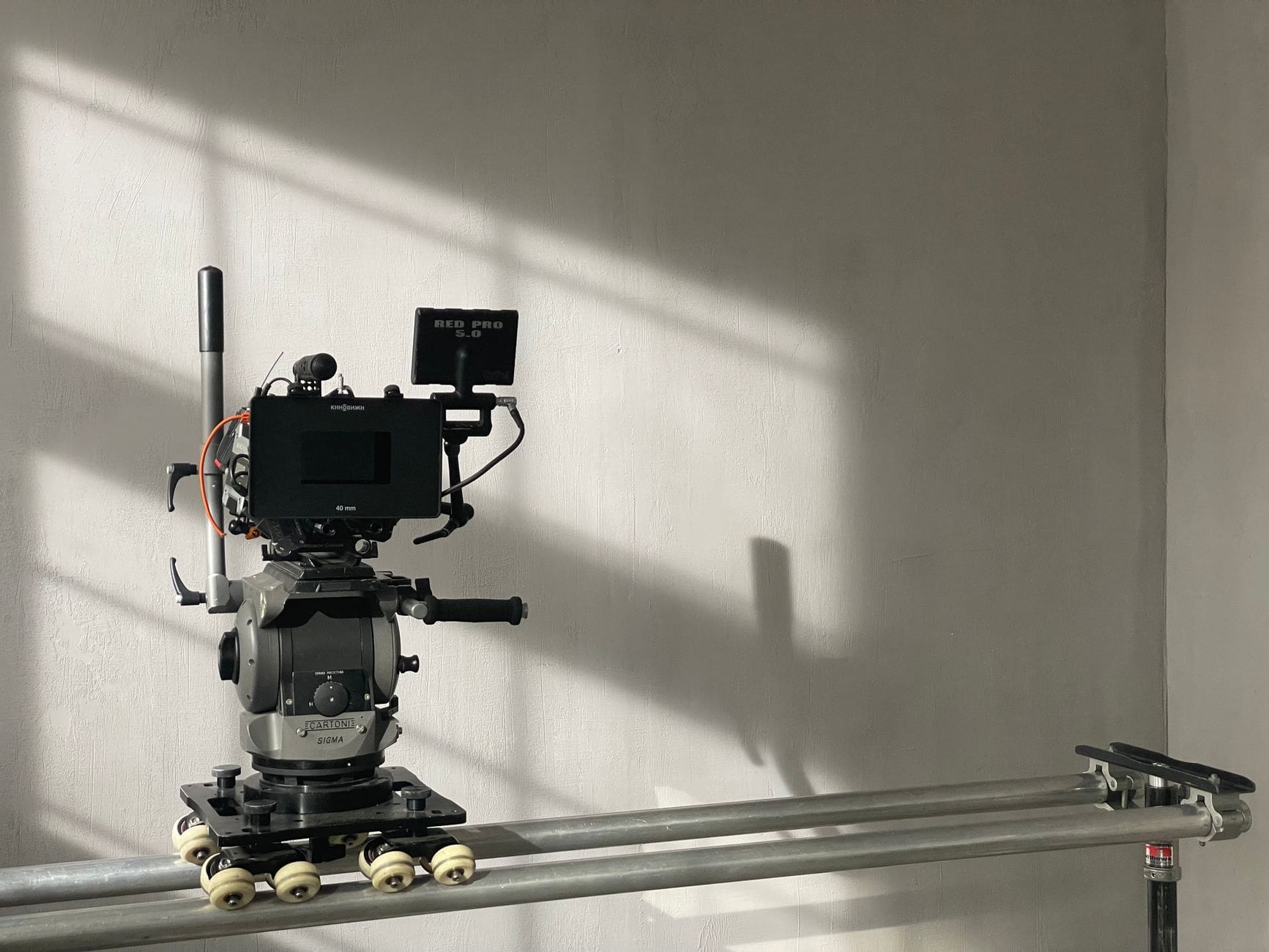 camera dolly track film set